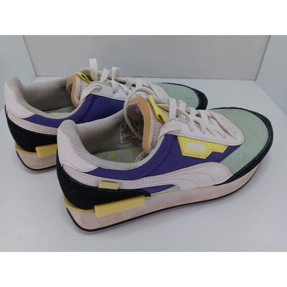 Women's Size 6.5 - PUMA Future Rider Play On White Multi Purple Yellow - Picture 1 of 9